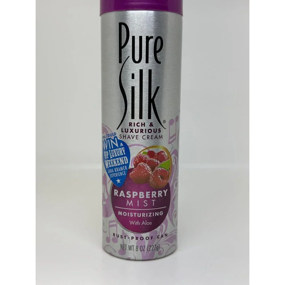 NEW Pure Silk Raspberry Mist‎ Moisturizing Shave Cream With Aloe - 8 Oz